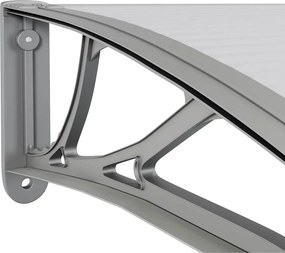 vidaXL Στέγαστρο Πόρτας Γκρι 400x100 εκ. Πολυανθρακικό