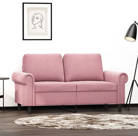 Καναπές Διθέσιος Ροζ 120 εκ. Βελούδινος - Ροζ