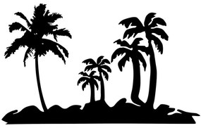 Διακοσμητικό Τοίχου Palm Trees 891TNL3138 70x42cm Black Wallity Μέταλλο