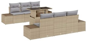 vidaXL Σετ Καναπέ Κήπου 7 pcs μπεζ και ανοιχτό γκρι 100 x 55 x 73 εκ.