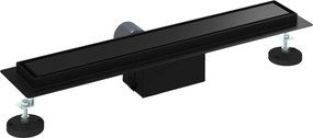 vidaXL 2 σε 1 εκροή ντους Μαύρο 50 cm Ανοξείδωτο Ατσάλι 304