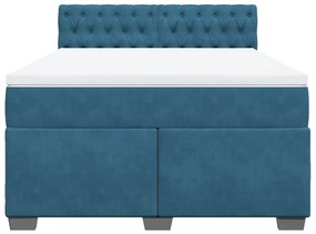 ΚΡΕΒΑΤΙ BOXSPRING ΜΕ ΣΤΡΩΜΑ ΜΠΛΕ 160X200 ΕΚ. ΒΕΛΟΥΔΙΝΟ 3286364