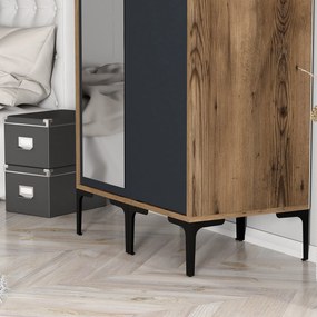 Διφυλλη Ντουλαπα Ανθρακί KUMSAL 47.5x80x201.4