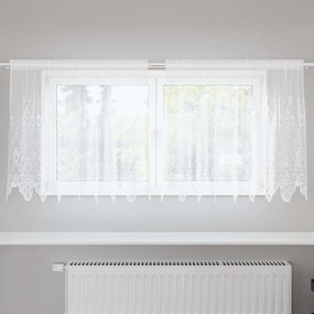 vidaXL Κουρτίνα Δαντέλας με κουρτίνες Λευκό 100 x 200 cm Πολυεστέρας