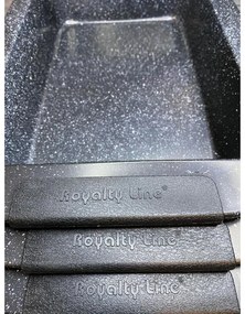 Σετ αντικολλητικά ταψιά  Royalty Line RL-CC3, 3 τμχ, Μαρμάρινη Επίστρωση, Λαβές Σιλικόνης, Μαύρο