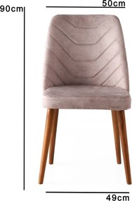 Καρέκλα 2τμχ Καρυδιά / Μπεζ DALLAS 50x49x90