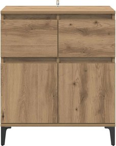 vidaXL Πλαϊνό γραφείο με συρτάρι Artisan Oak 60 x 35 x 70 cm