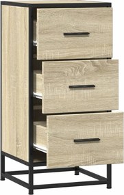 vidaXL Συρταριέρα Sonoma Δρυς 35,5x35x76 εκ. Επεξ. Ξύλο + Μέταλλο