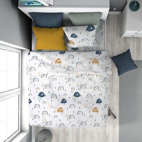 Παπλωματοθήκη Παιδική Rainbow 574 White-Blue DimCol Μονό 160x240cm 100% Βαμβάκι