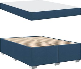 vidaXL Σκελετός Κρεβατιού με στρώμα Μπλε 160 x 200 cm ύφασμα