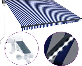 vidaXL Ηλεκτρική τέντα με LED και αισθητήρα 3 x 2,5 m