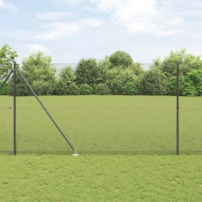 vidaXL Welded Wire Fence με 13 Σπαγγοφράκτες Γκρι 1.5x50 μ Ατσάλι