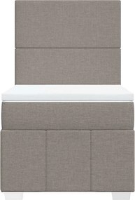 vidaXL Κρεβάτι Boxspring με Στρώμα Taupe 80x200 εκ. Υφασμάτινο