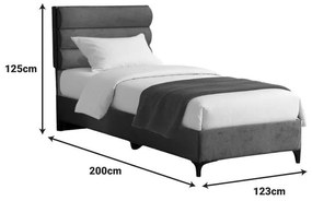 Επενδυμένο Κρεβάτι Limit Ημίδιπλο Ανθρακί 120x200εκ. 123x200x125 εκ.