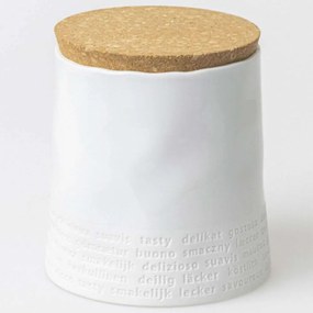 Βάζο Αποθήκευσης Με Καπάκι Delicious RD0017316 Φ13,5x14,5cm Natural-White Raeder Porcelain,Cork