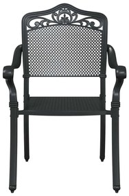 vidaXL Καρέκλα Κήπου 2 pcs Μαύρο 55 x 56.5 x 91εκ Αλουμίνιο