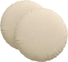 vidaXL Μαξιλάρια καθισμάτων 2 pcs Κρεμ Ø60 x 21 εκ ύφασμα