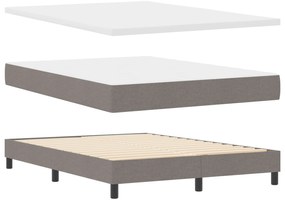 vidaXL Κρεβάτι με Βάση & Στρώμα Καφέ 140x190 εκ. Ύφασμα