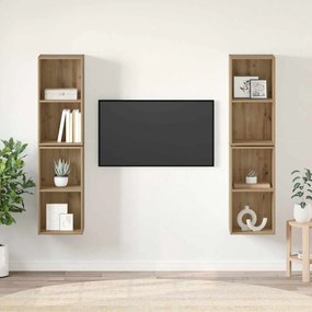 vidaXL Σετ επίπλου τηλεόρασης 4 pcs Artisan Oak Επεξεργασμένο ξύλο