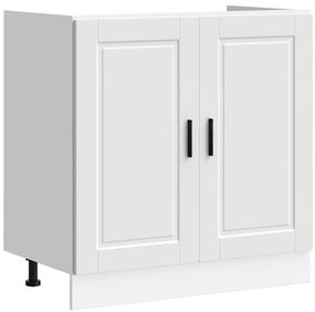 vidaXL Βάση νιπτήρα 2 pcs Λευκό 80 x 46 x 84.5 εκ. Επεξεργασμένο ξύλο