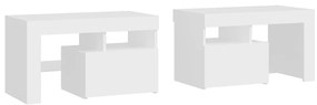 vidaXL Κομοδίνα 2 τεμ. με LED Λευκό 70 x 36,5 x 40 εκ.