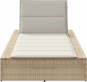 vidaXL Ξαπλώστρα με αιωρούμενο μαξιλάρι Μπεζ Poly Rattan