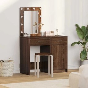 vidaXL Τραπέζι περιποίησης με συρτάρι 2 pcs Καφέ 50 x 41 x 135 εκ