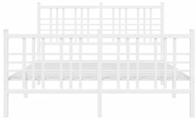 vidaXL Πλαίσιο Κρεβατιού με Κεφαλάρι&Ποδαρικό Λευκό 120x200εκ. Μέταλλο