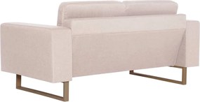 vidaXL Καναπές Διθέσιος Κρεμ Υφασμάτινος