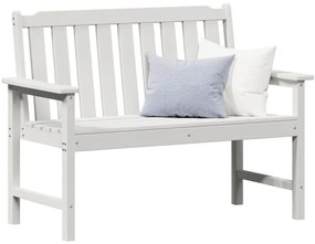 vidaXL Παγκάκι κήπου με μαξιλάρι Λευκό 120 x 59 x 88 εκ HDPE