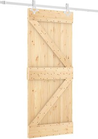 vidaXL Συρόμενη Πόρτα Φυσικό και Λευκό 85 x 210 cm