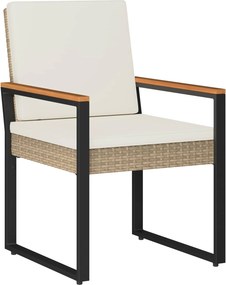 vidaXL Σετ Εξωτερικών Επίπλων 3 pcs Μπεζ και Κρέμ συνθετικό ρατάν