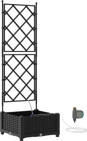 vidaXL Γλάστρα Κήπου Μαύρο 40 x 40 x 126 cm PP