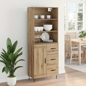 vidaXL Highboard με συρτάρι 2 pcs Artisan Oak Επεξεργασμένο ξύλο