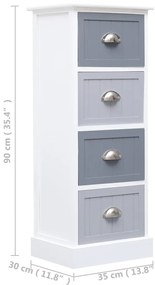 vidaXL Βοηθητικό Ντουλάπι 35x30x90 εκ. από Ξύλο Παυλώνιας