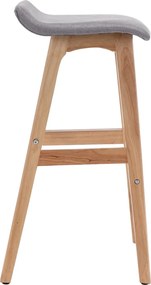 vidaXL Καρέκλα Μπαρ Ανοιχτό Γκρι Υφασμάτινη