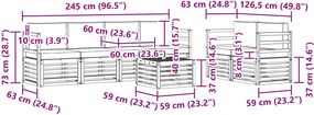 vidaXL Σειρά Καναπέ Εξωτερικού 7 pcs Λευκό και Μπεζ Πολυεστέρας