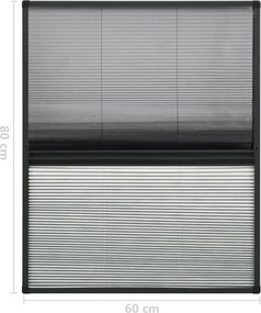 vidaXL Σήτα Παραθύρου Πλισέ με Σκίαστρο 60 x 80 εκ. Αλουμινίου