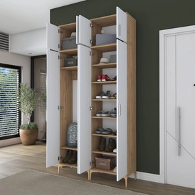 Έπιπλο Εισόδου Καρυδί / Λευκό CUGON 120x37.5x240