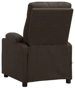vidaXL Πολυθρόνα Μασάζ Ηλεκτρική Σκούρο Καφέ Υφασμάτινη