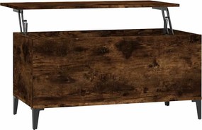vidaXL Τραπεζάκι Σαλονιού Καπνιστή Δρυς 90x44,5x45 εκ. Επεξ. Ξύλο
