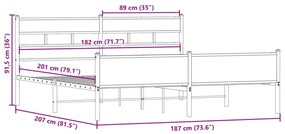 ΣΚΕΛΕΤΟΣ ΚΡΕΒ. ΧΩΡΙΣ ΣΤΡΩΜΑ ΚΑΠΝΙΣΤΗ ΔΡΥΣ 180X200 ΕΚ. ΜΕΤΑΛΛΙΚΟ 3308491