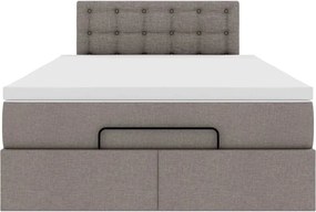 vidaXL Οθωμανικό κρεβάτι με στρώμα Taupe 120x190 cm Ύφασμα