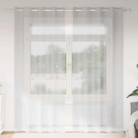 vidaXL Κουρτίνες με κουρτίνες 2 pcs Ανοιχτό γκρι Πολυεστέρας