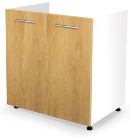 VENTO DK-80/82 sink cabinet, color: white / honey oak DIOMMI V-UA-VENTO-DK-80/82-D.MIODOWY