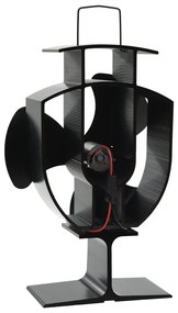 vidaXL Αερόθερμο Σόμπας Μαύρο με 3 Πτερύγια