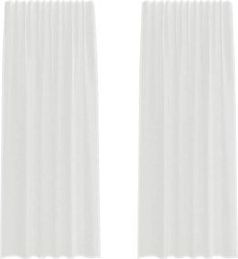 vidaXL Κουρτίνες Voile με τσέπες ράβδου 2 τεμάχια Λευκό