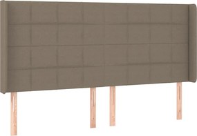 vidaXL Κρεβάτι Boxspring με Στρώμα &amp; LED Taupe 160x200 εκ. Υφασμάτινο