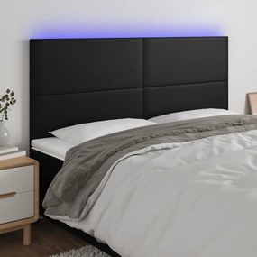 VidaXL Κεφαλάρι Κρεβατιού LED Μαύρο 200x5x118/128 εκ