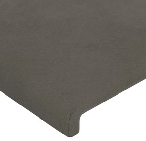 Κεφαλάρι με Πτερύγια Σκούρο Γκρι 163x23x118/128 εκ. Βελούδινο - Γκρι